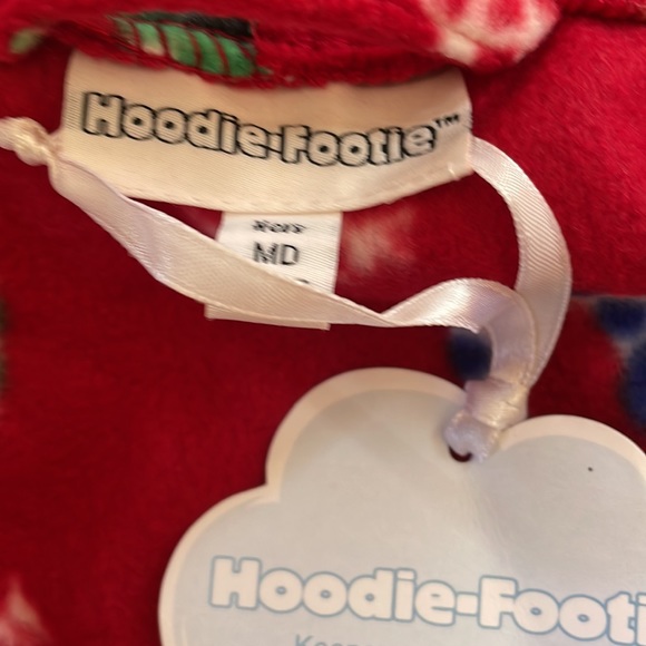 Hoodie-Footie Red Fleece Onesie - Picture 4 of 8